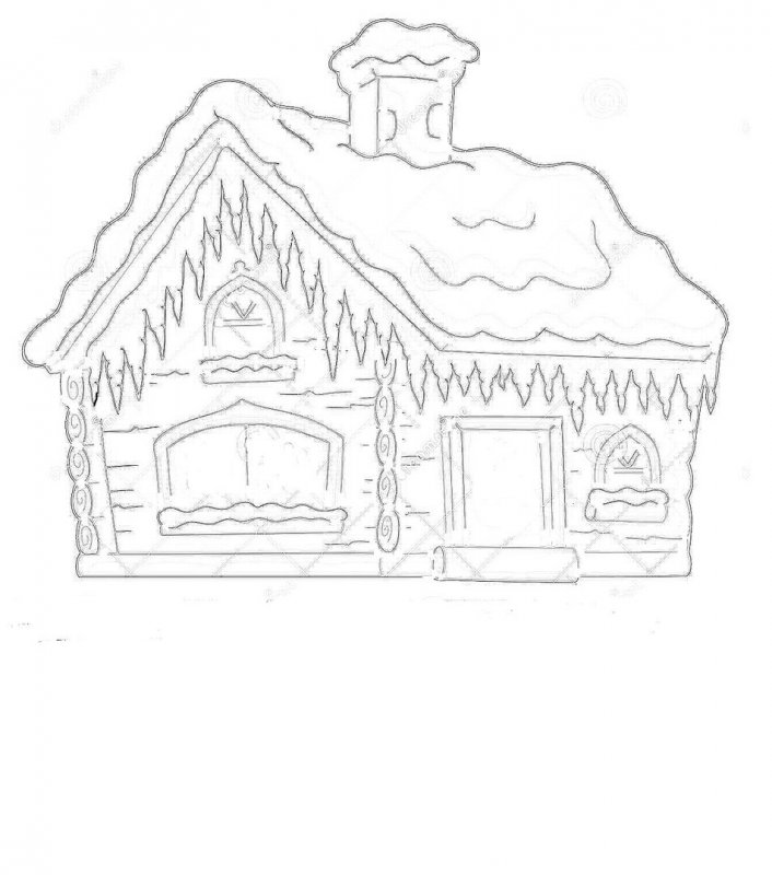 Украшения на окна домик со снежинками