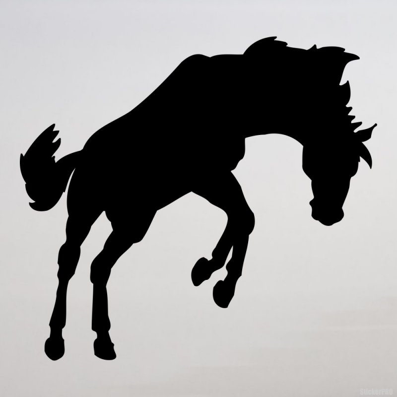 Конь в прыжке силуэт