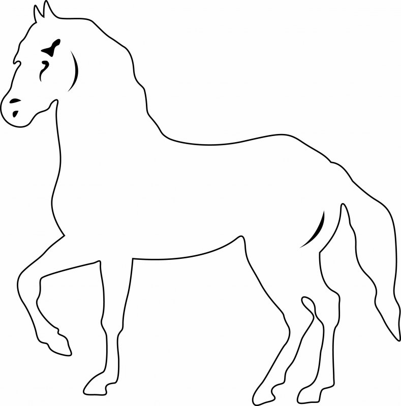 Трафарет лошади для рисования