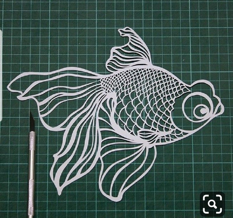 Рыба вырезать из бумаги