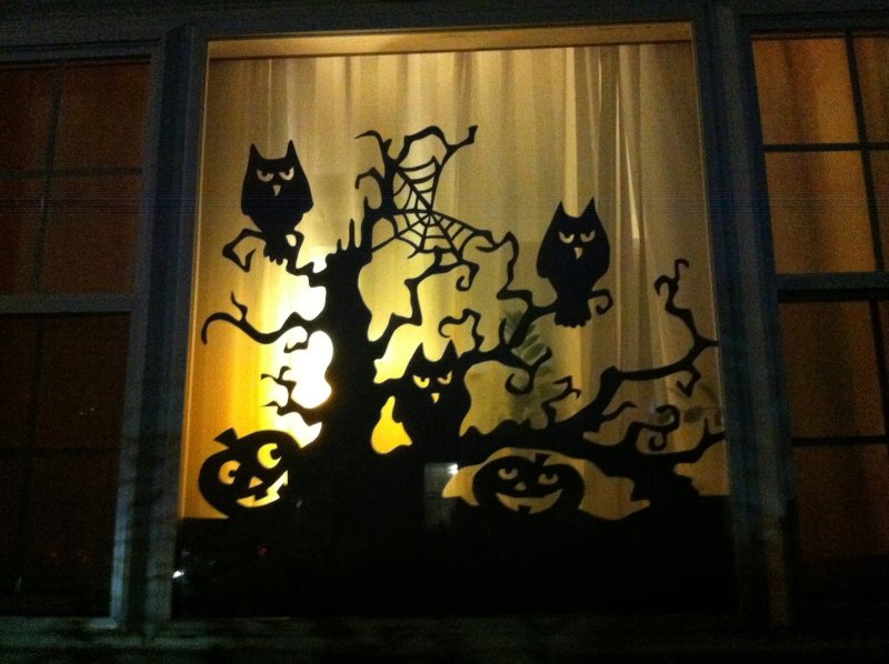 Украшения на окна к Хэллоуину