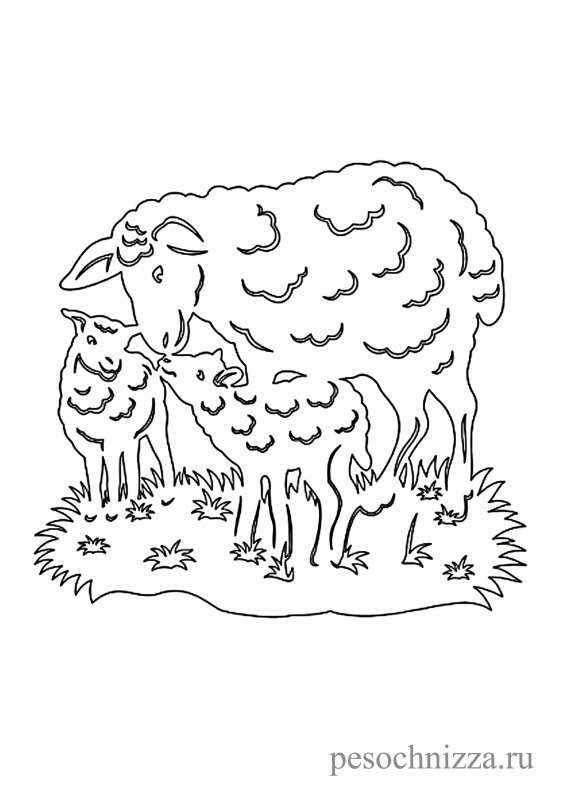 Трафарет овцы для вырезания