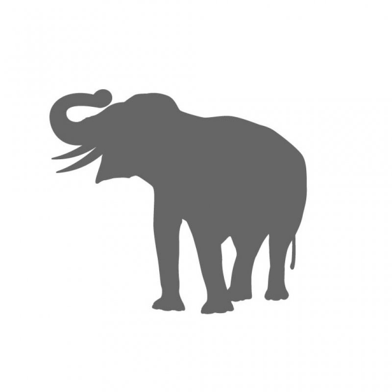 Силуэт слонов для вырезания