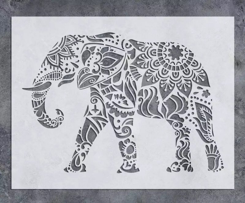 Трафареты для декорирования слон