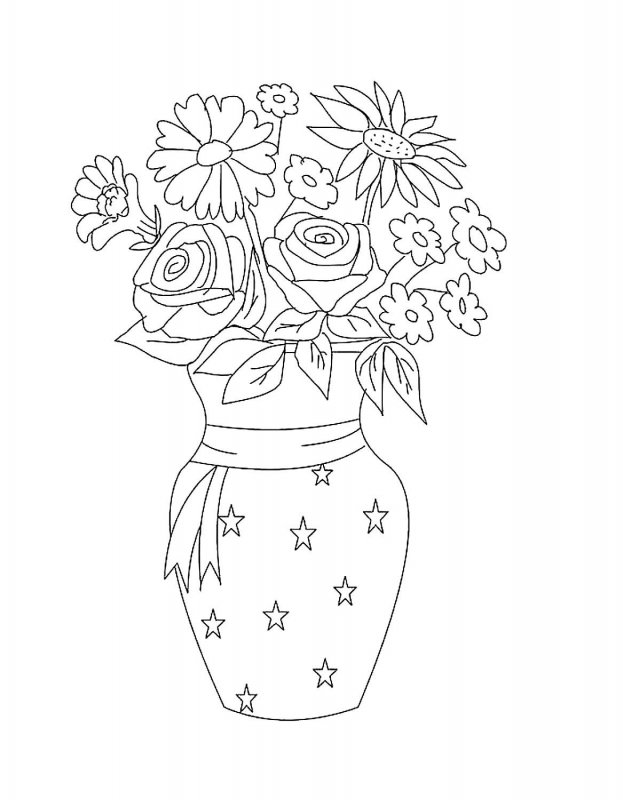 Трафарет фигурный ваза с цветами 17с1147-08