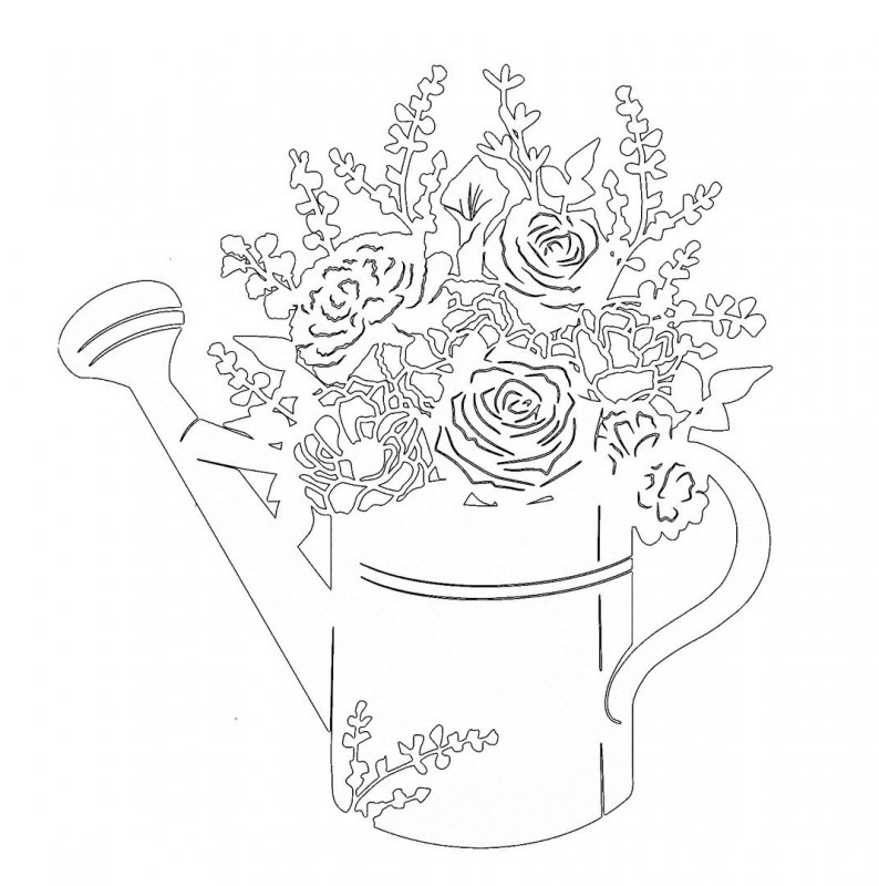 Графическое изображение вазы с цветами