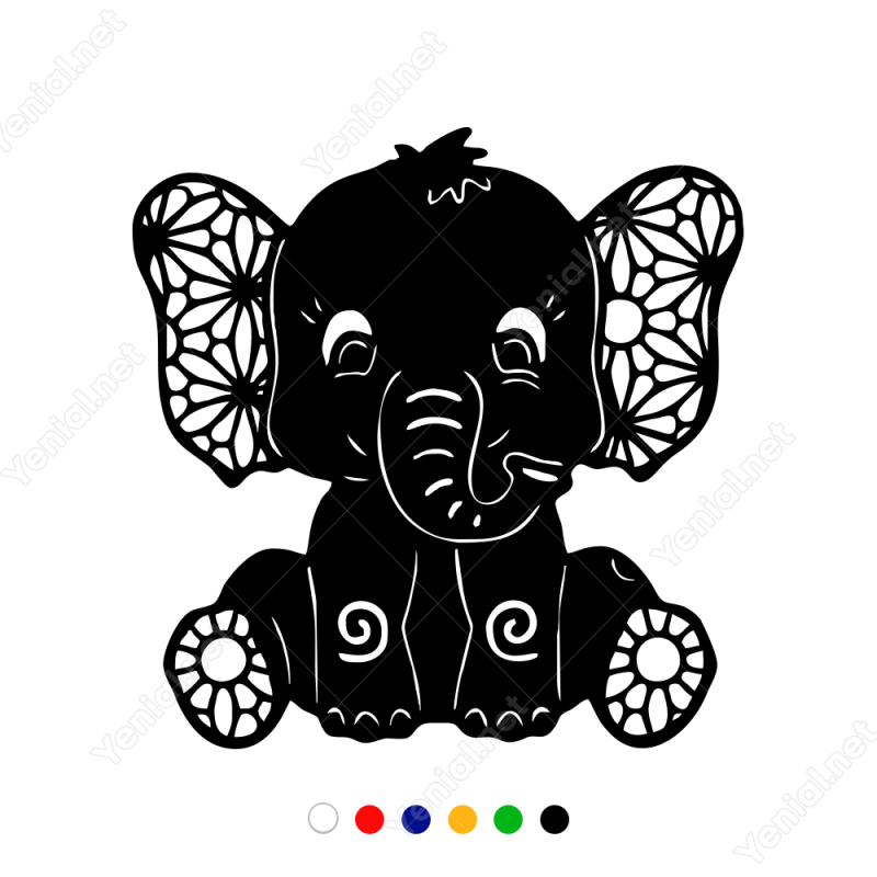 Слоненок трафарет
