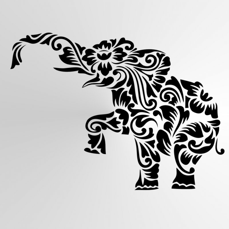 Трафарет для декора слоны