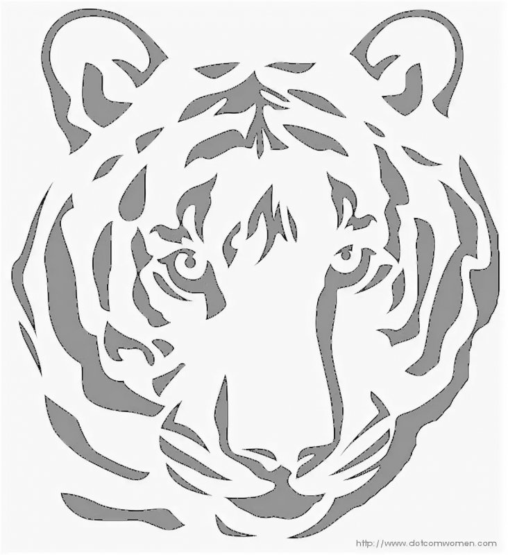 Трафарет тигра для аппликации