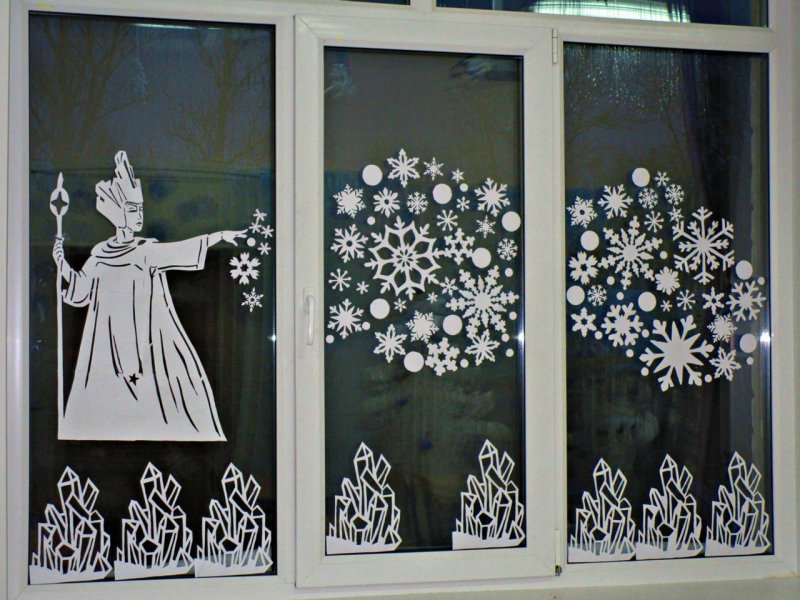 Украшения на окна Снежная Королева