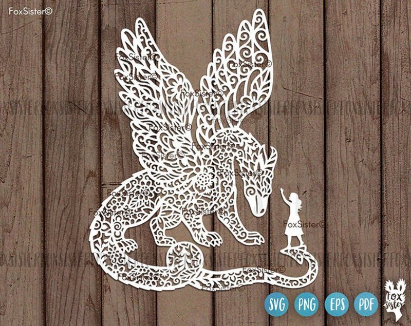 Papercut-дизайн дракон