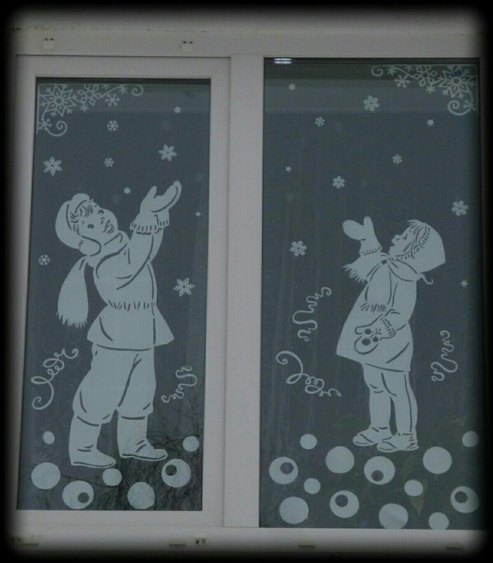 Тема для украшения окна в школе к новому году году тигра