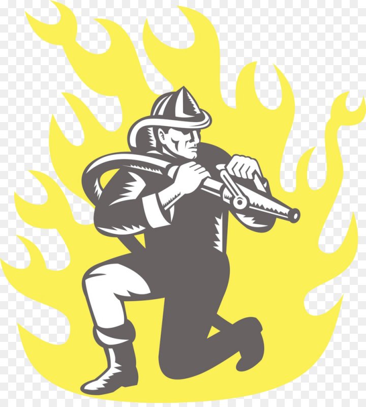 Пожарная охрана вектор чб