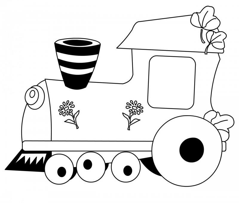 Раскрасить поезд для детей