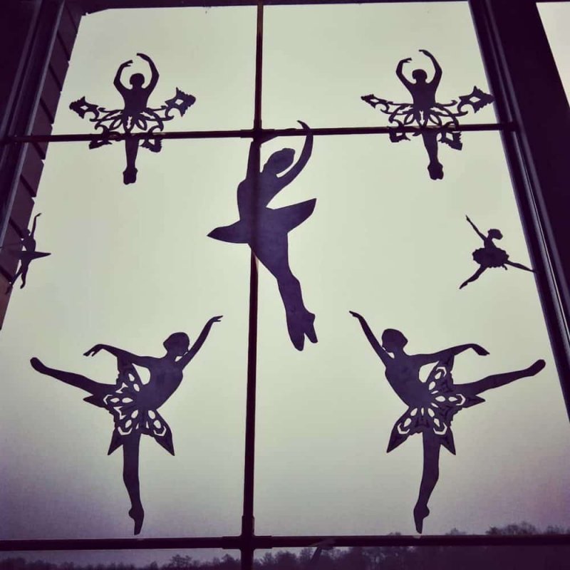 Вытынанки на окна балерины
