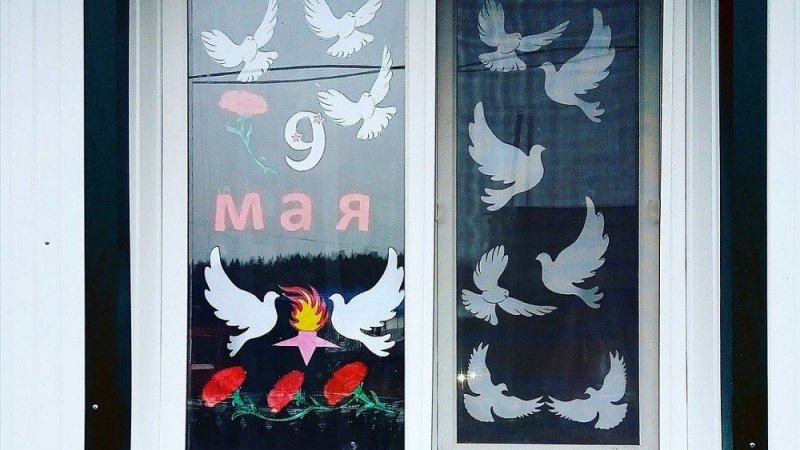 Трафареты к Дню Победы на окна
