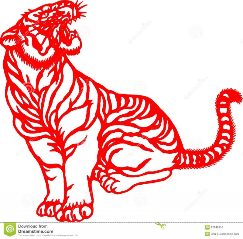 Тигр трафарет для вырезания
