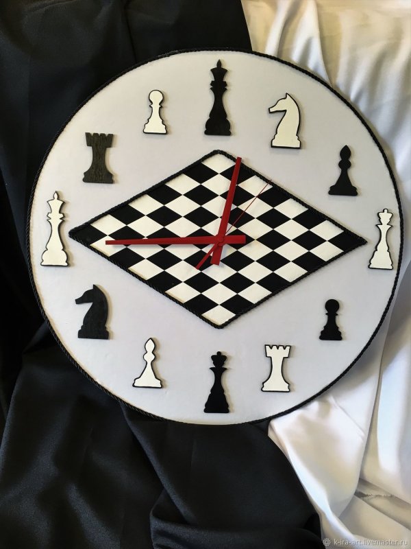Настенные часы в шахматном стиле