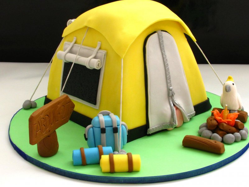Торт с палаткой