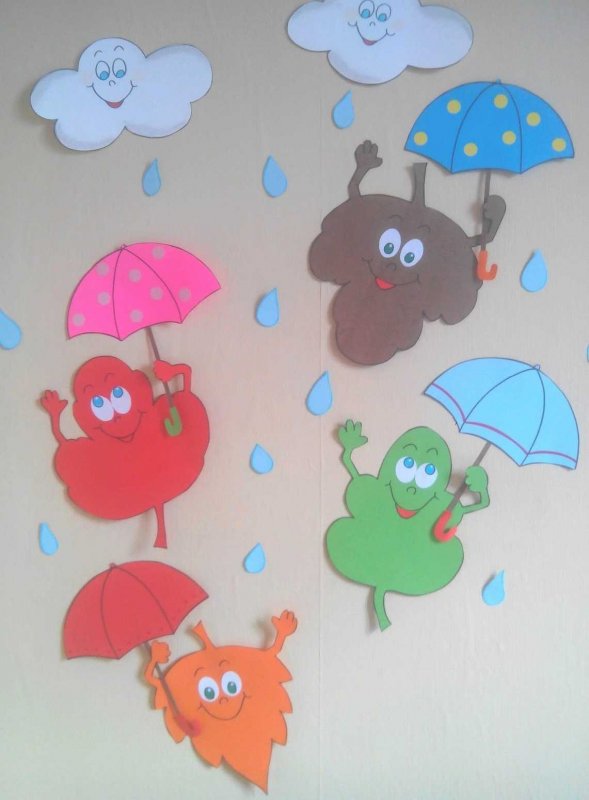 Аппликация зонтик в детском саду