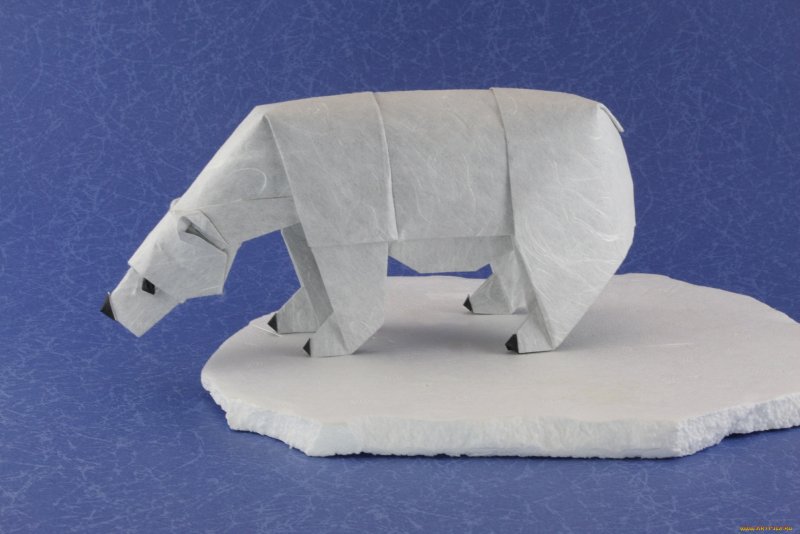 Оригами белый медведь