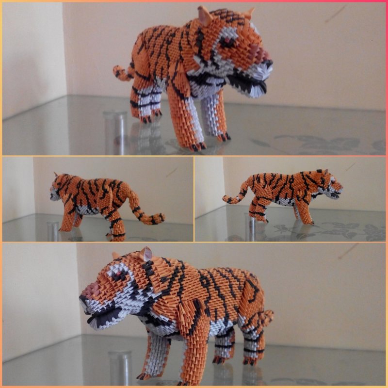 Картина из пластилина тигр