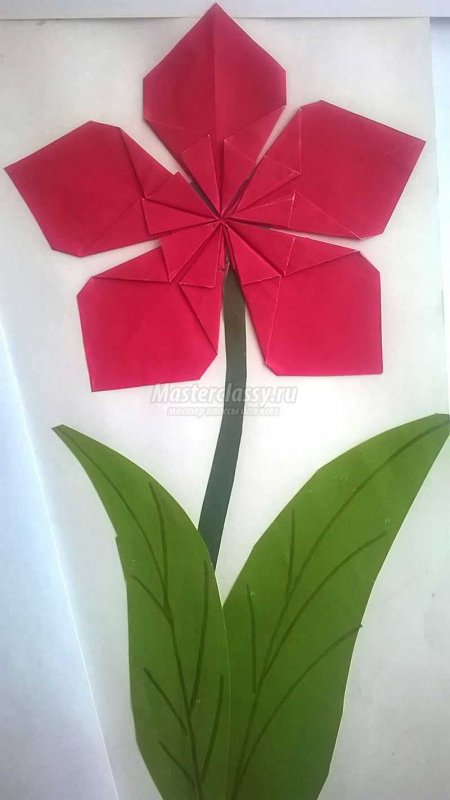 Аппликация цветы оригами