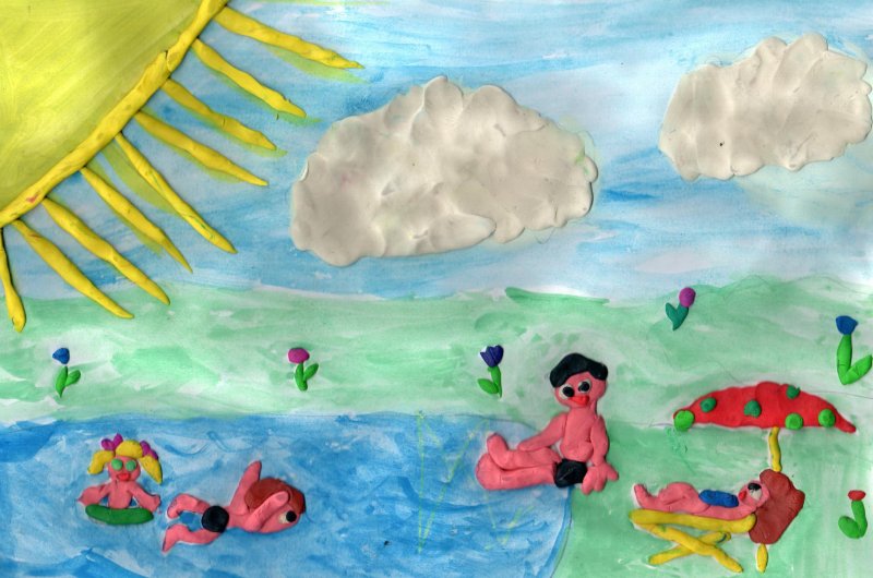Детские рисунки на тему летний отдых