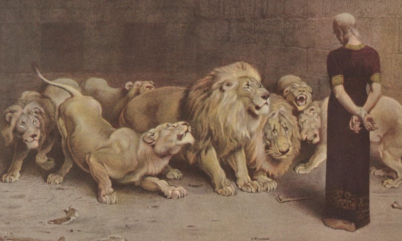 Даниил во рву со львами для детей