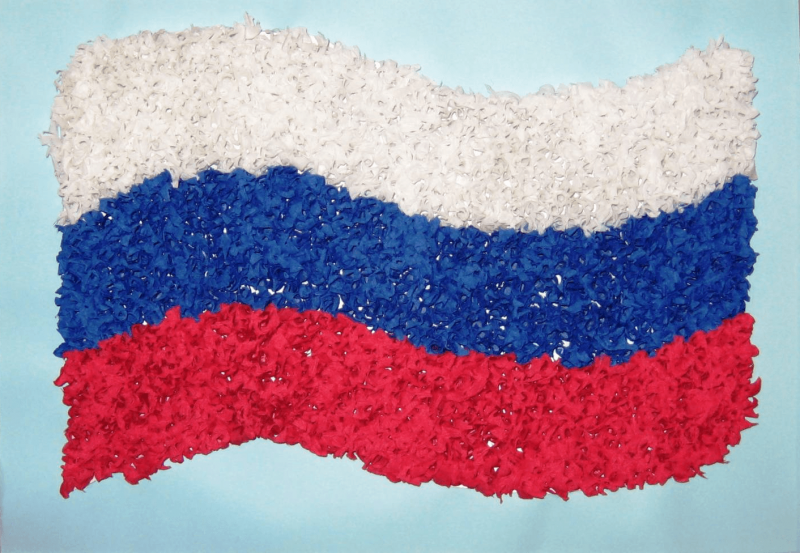 Рисование российский флаг