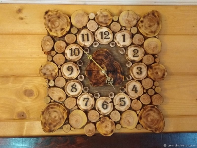 Часы из дерева лазерная резка