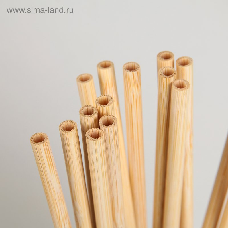 Набор бамбуковых трубочек для коктейлей, 20х0,3 см Панда
