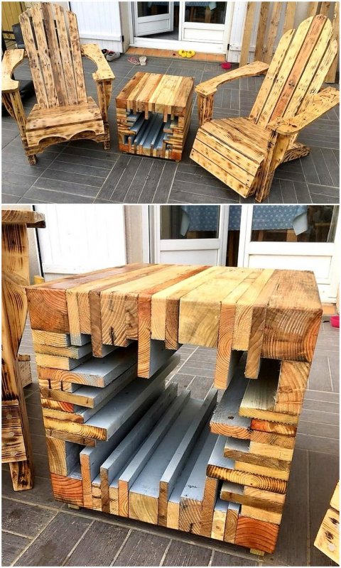 Мебель из деревянных полет