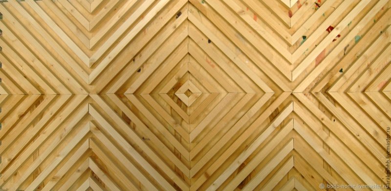 Отделка стен деревянными рейками