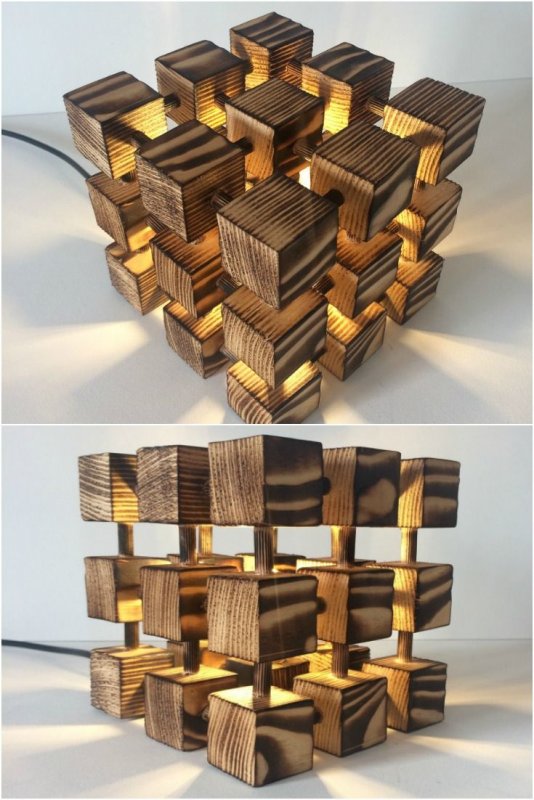 Изделия из деревянных кубиков