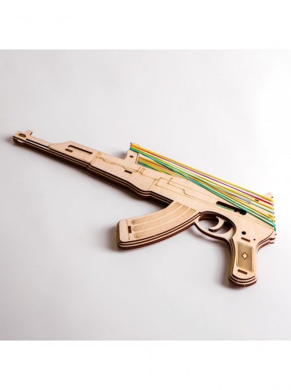 Сборная игрушка из дерева "автомат резинкострел"