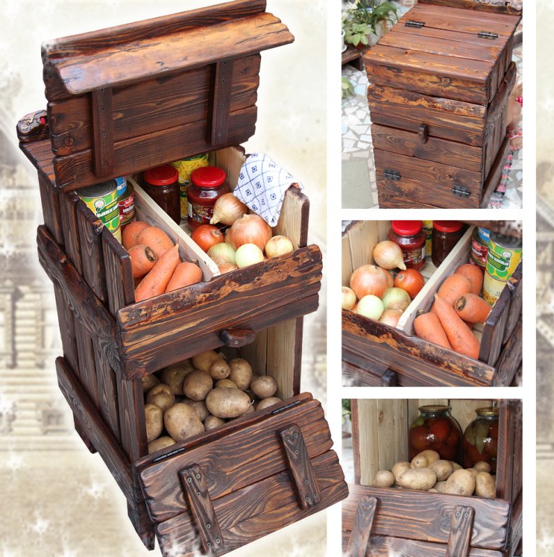 Ящик для овощей деревянный