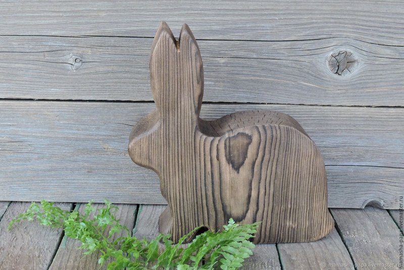 Заяц деревянный декор