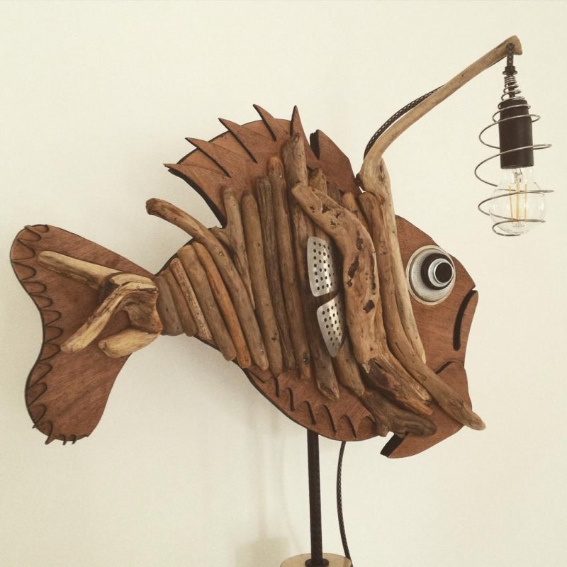 Рыба из дерева на стену
