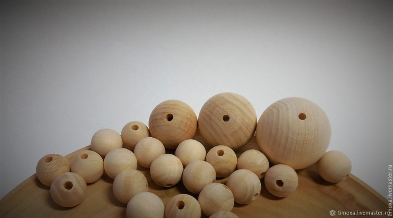 Деревянные шарики для декора