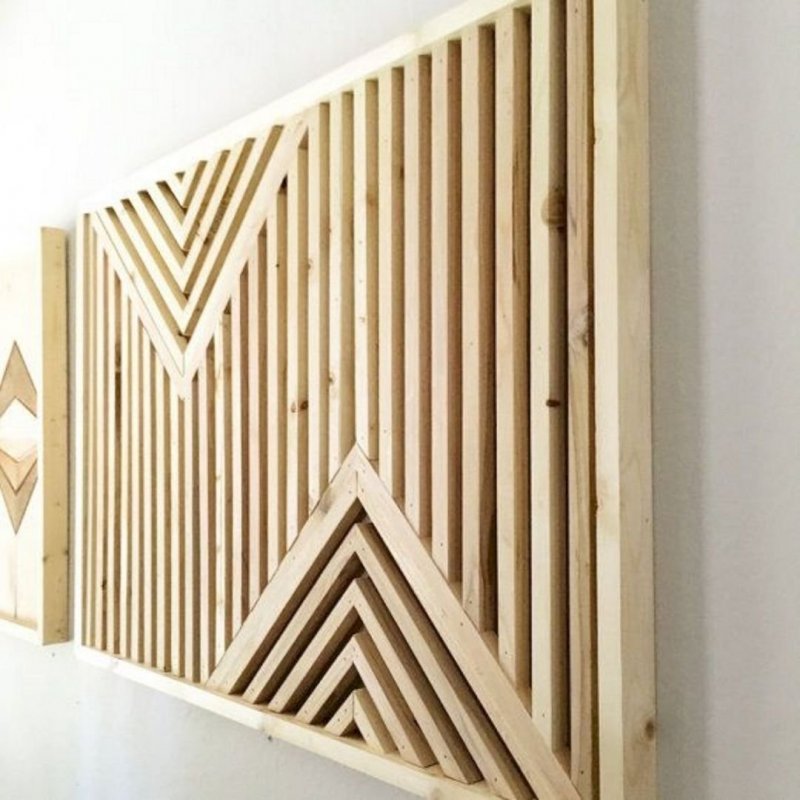 Декор из деревянных реек на стену