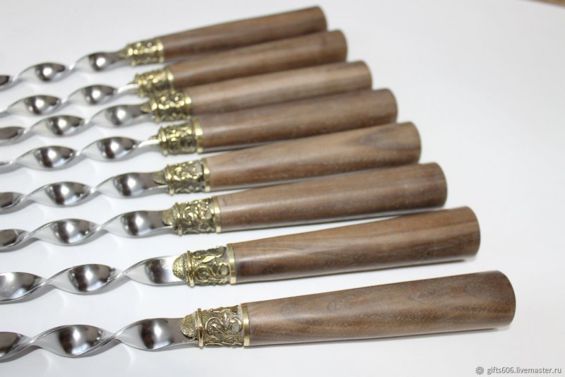 Эксклюзивные шампура с деревянной ручкой