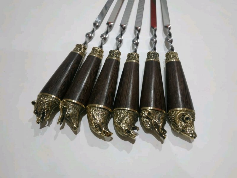 Шампур с деревянной ручкой (нерж. Сталь) шд75