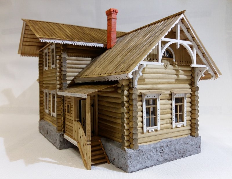 Модель домика из дерева