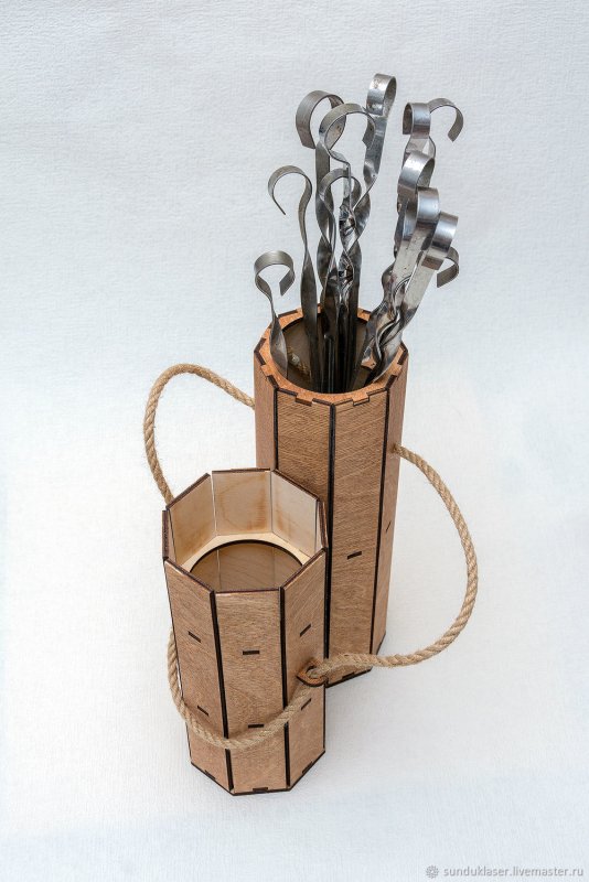 Набор шампуров в деревянной коробке дипломат - "кабан" №1