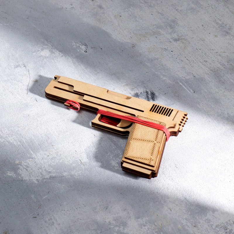 Деревянный пистолет резинкострел