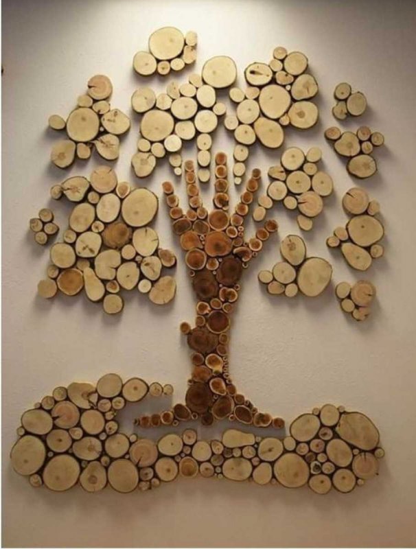 Декор из обрезков дерева
