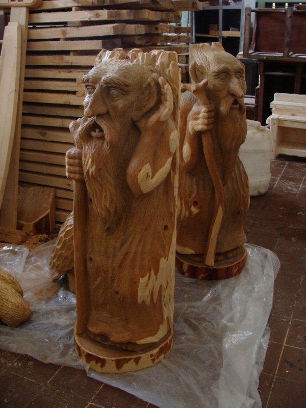 Деревянные фигуры для бани