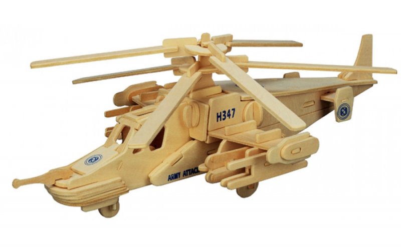Сборная деревянная модель «вертолет ка-52. Аллигатор»