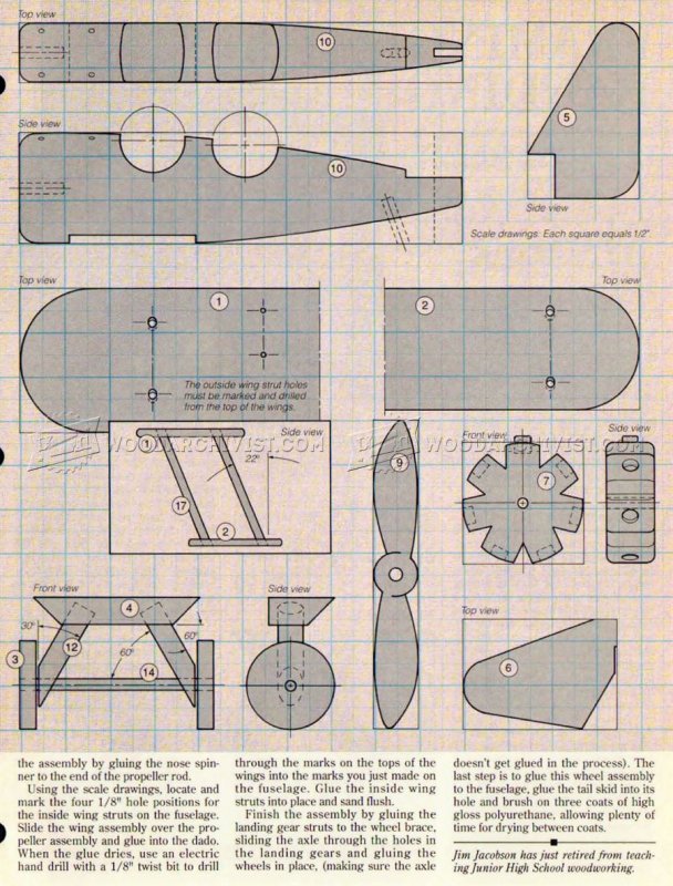Схемы игрушек из дерева самолёт